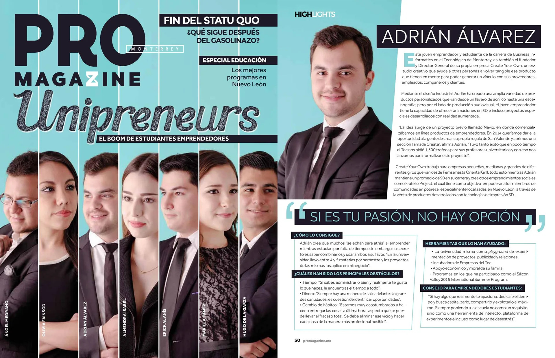 PRO Magazine Cover — "Unipreneurs"