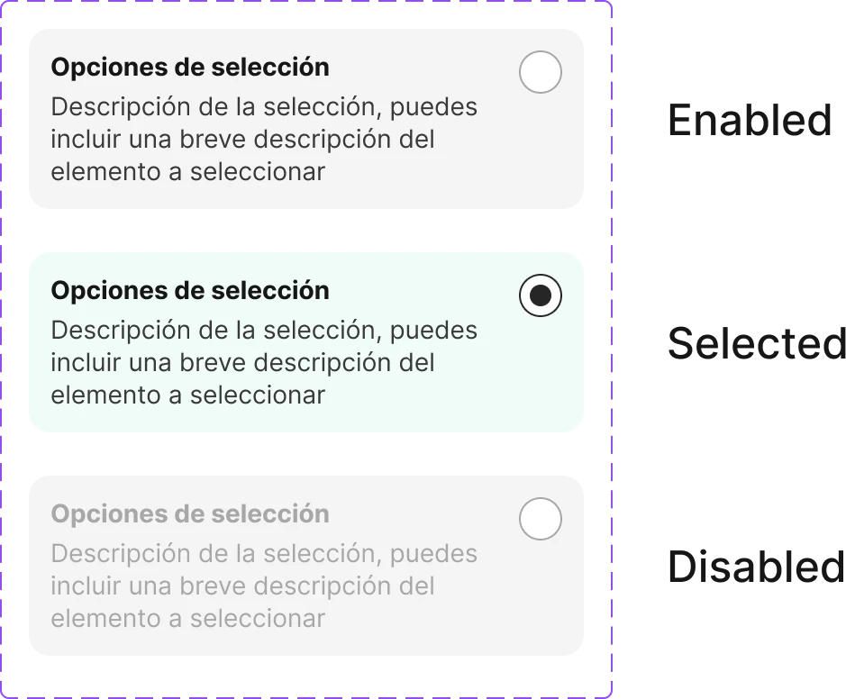 Selection card